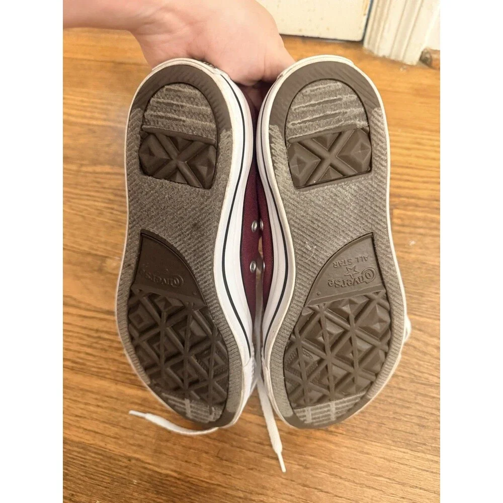 Converse All Star Burgundy Canvas Lace-Up Low Top Sneakers US 6.5 139794F
